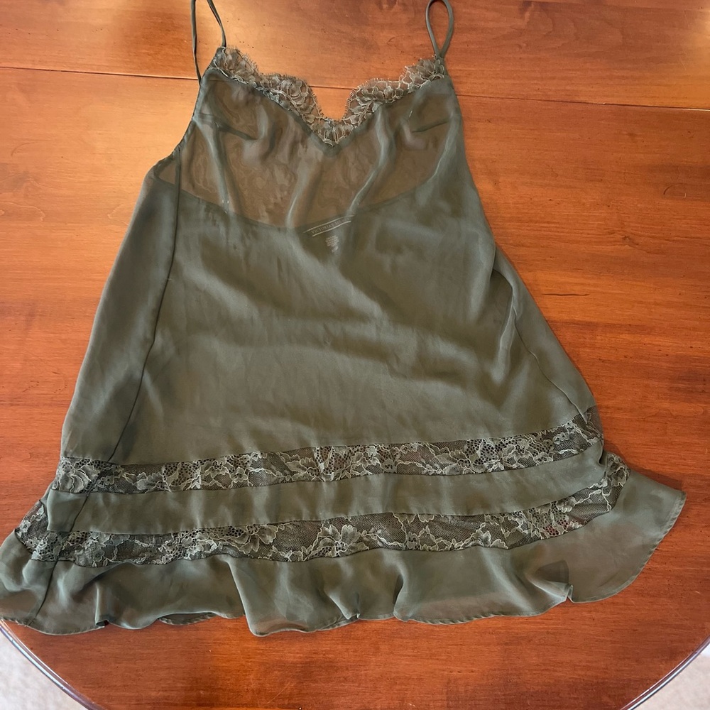 Victoria's Secret Olive Sheer babyboll slip dress